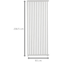 Illustration eines Schutzgitters mit den Maßen 236,5 cm Höhe und 93 cm Breite.