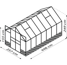 Image d''une serre mesurant 257 x 448 x 249 centimètres
