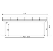 Dessin technique d''un carport avec indications de dimensions