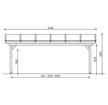 Dessin technique d''un carport avec indications de dimensions