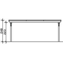 Dessin d''un auvent de terrasse avec indications de hauteur