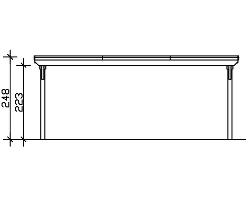 Dessin d''un auvent de terrasse avec indications de hauteur