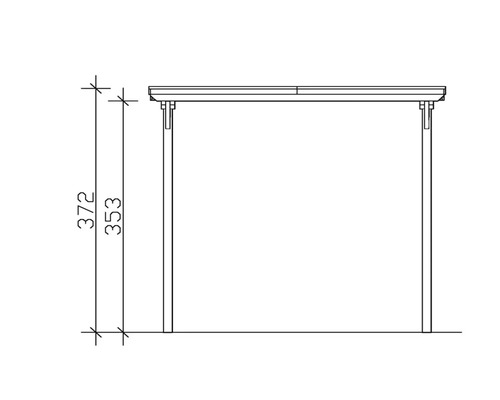 Schéma technique d''un carport avec dimensions