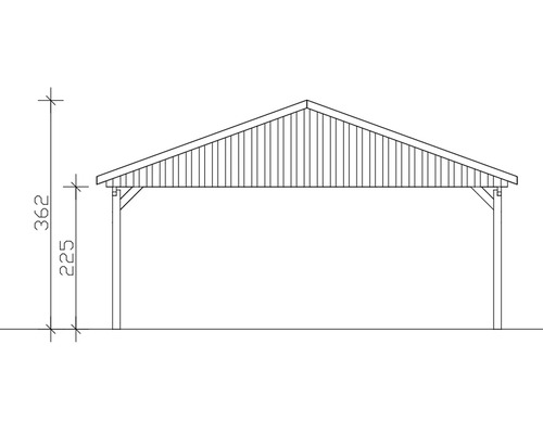 Dessin technique d''un carport avec indications de hauteur