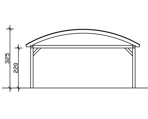 Dessin technique d''un abri de voiture avec les dimensions 325 et 220.