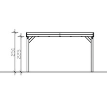 Dessin technique d''un carport avec dimensions