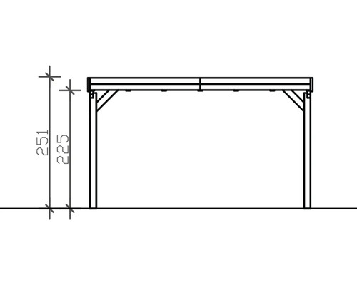 Dessin technique d''un carport avec dimensions