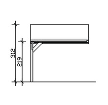 Dessin technique d''un toit de terrasse avec des mesures.