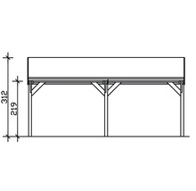 Dessin technique d''un pavillon avec indication des hauteurs