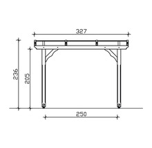 Schéma technique d''une pergola avec dimensions