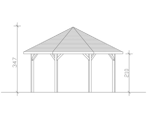 Dessin d''un pavillon de jardin avec dimensions