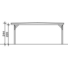 Technische Zeichnung eines Carports mit Höhenangabe