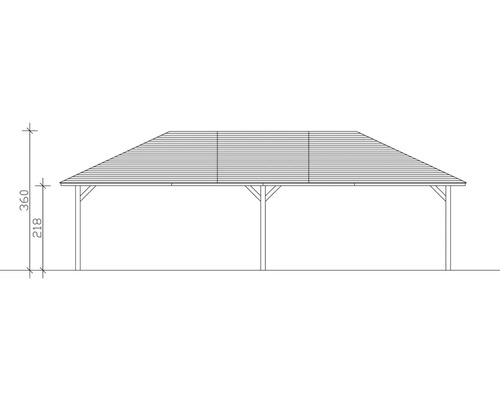 Schéma d''un pavillon en bois avec dimensions