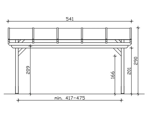 Schéma technique d''une terrasse en bois avec dimensions