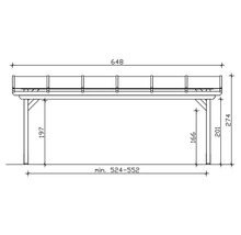 Dessin technique d''une pergola avec indications de dimensions