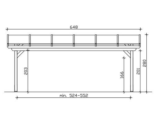 Dessin technique d''un toit de terrasse avec les dimensions