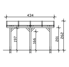 Dessin technique d''une pergola avec des dimensions