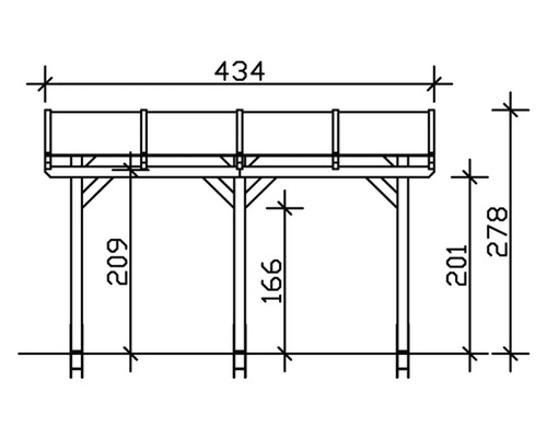 Dessin technique d''une plateforme en bois avec dimensions