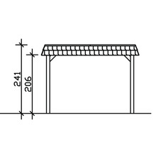 Skizze eines Carports mit Maßangaben