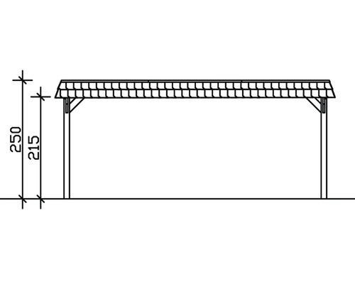Dessin technique d''un pavillon avec indications de dimensions