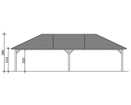 Dessin technique d''un pavillon avec des indications de dimension