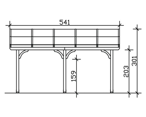 Dessin technique d''une cabane de jardin avec cotes.