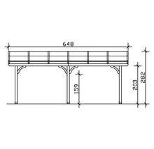Schéma technique d''un pavillon en bois avec dimensions