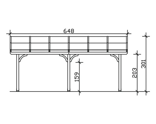 Schéma technique d''une terrasse en bois avec dimensions
