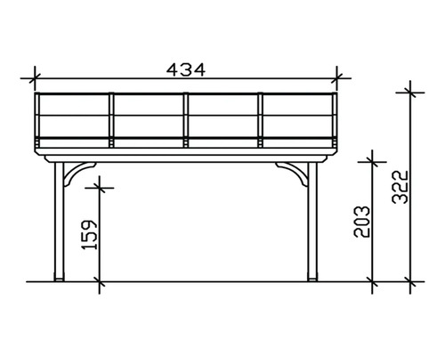 Dessin technique d''une table de plantation avec dimensions.