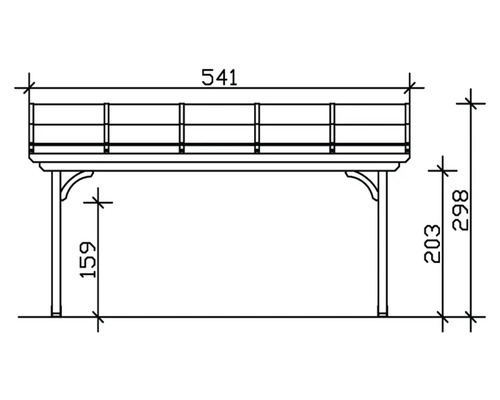 Dessin technique d''une pergola avec dimensions