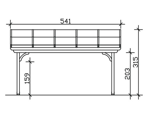 Dessin technique d''une construction en bois avec indications de dimensions