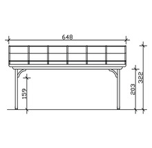 Dessin technique d''un garde-corps de balcon avec indications de dimensions