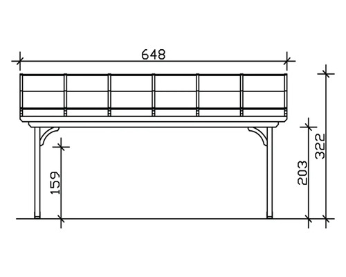 Dessin technique d''un garde-corps de balcon avec indications de dimensions