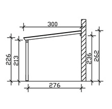 Dessin technique d''un toit de terrasse avec des dimensions