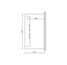 Dessin technique avec cotes pour un produit : hauteur 541, profondeur 300, hauteur variable 417 à 475 et distance au mur 255.