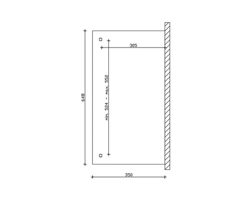 Dessin technique avec dimensions pour l''installation du produit