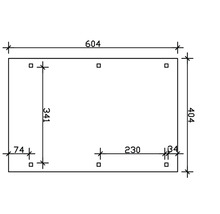 Dessin technique avec dimensions : 604, 404, 341, 230 et 74.