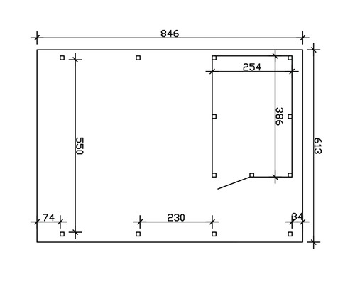 Dessin technique avec dimensions en millimètres.