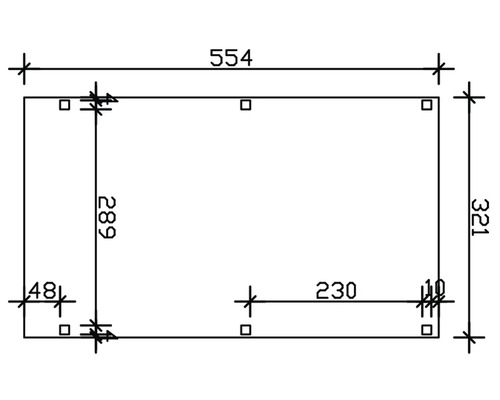 Schéma technique avec dimensions : 554, 321, 289, 230, 48, 10