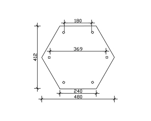 Dessin technique d''un hexagone avec des dimensions