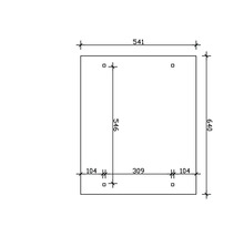 Technische Zeichnung mit Maßangaben für ein Produkt, Abmessungen 541 x 640 mm.