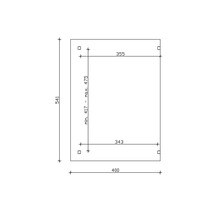 Dessin technique avec dimensions : hauteur 541, largeur 400, profondeur minimale 417 maximale 475, largeur supérieure 355, largeur inférieure 343