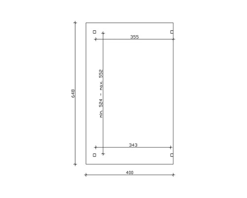 Schéma technique avec les dimensions du produit