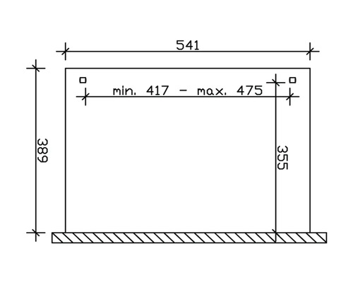 Dessin technique avec cotes d''un élément de construction