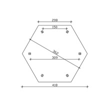 Dessin technique d''un hexagone avec dimensions