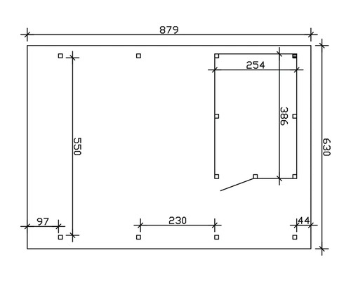 Dessin technique avec dimensions en millimètres