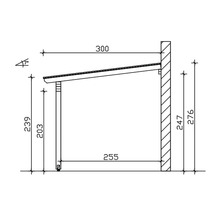 Schéma technique d''un toit de terrasse avec dimensions