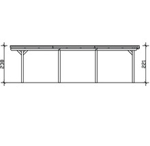 Dessin technique d''un carport avec indication de la hauteur