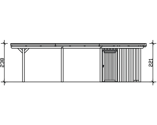 Dessin technique d''un carport avec dimensions.