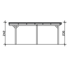Dessin technique d''un carport avec indications de dimensions.